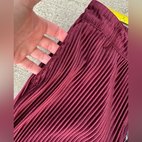 Urban Outfitters Womens Cassidy Burgundy Ribbed Velvet Kick Flare Pants Size 6 - Picture 7 of 11